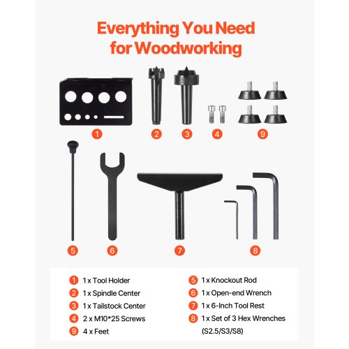 Drehbank für Holzbearbeitung, 1 PS, 12 Zoll x 18 Zoll, Tischdrehbank für Holz mit variabler Geschwindigkeit