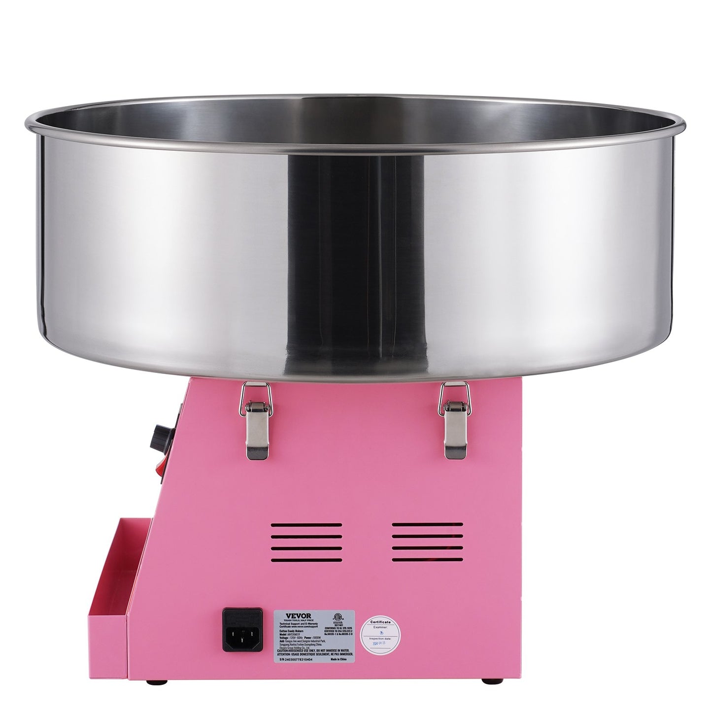 Electric Cotton Candy Machine, 1000W Candy Floss Maker, Commercial Cotton Candy Machine with Stainless Steel Bowl and Sugar Scoop, Perfect for Home Children's Birthday, Family Party (Pink)