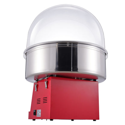Electric Cotton Candy Machine, 1000W Candy Floss Maker, Commercial Cotton Candy Machine with Lid, Stainless Steel Bowl and Sugar Scoop, Perfect for Home Children's Birthday, Family Party (Red)
