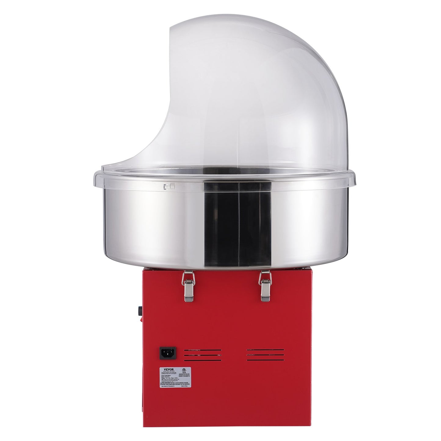 Electric Cotton Candy Maker, 1000W Candy Machine, Commercial Cotton Candy Maker with Lid, Stainless Steel Bowl, Sugar Scoop, Box, Perfect for Home Children's Birthday, Family Party, Red