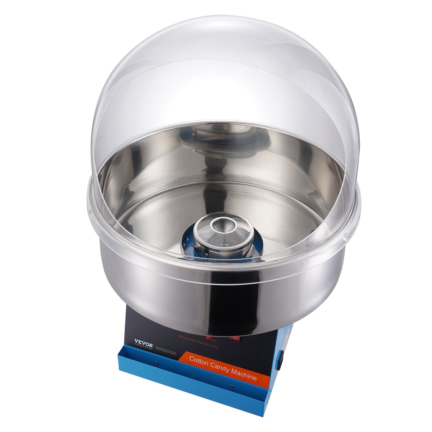 Electric Cotton Candy Maker, 1000W Candy Machine, Commercial Cotton Candy Maker with Lid, Stainless Steel Bowl and Sugar Scoop, Perfect for Home Kids Birthday, Family Party (Blue)