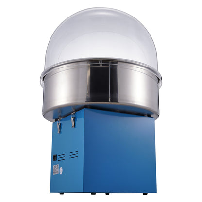 Electric Cotton Candy Maker, 1000W Candy Machine, Commercial Cotton Candy Maker with Lid, Stainless Steel Bowl, Sugar Scoop, Box, Perfect for Home Children's Birthday, Family Party, Blue
