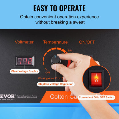 Elektrische Zuckerwattemaschine, 1000-W-Süßigkeitenmaschine, kommerzielle Zuckerwattemaschine mit Edelstahlschüssel und Zuckerschaufel, perfekt für den Kindergeburtstag zu Hause, Familienfeier (blau)