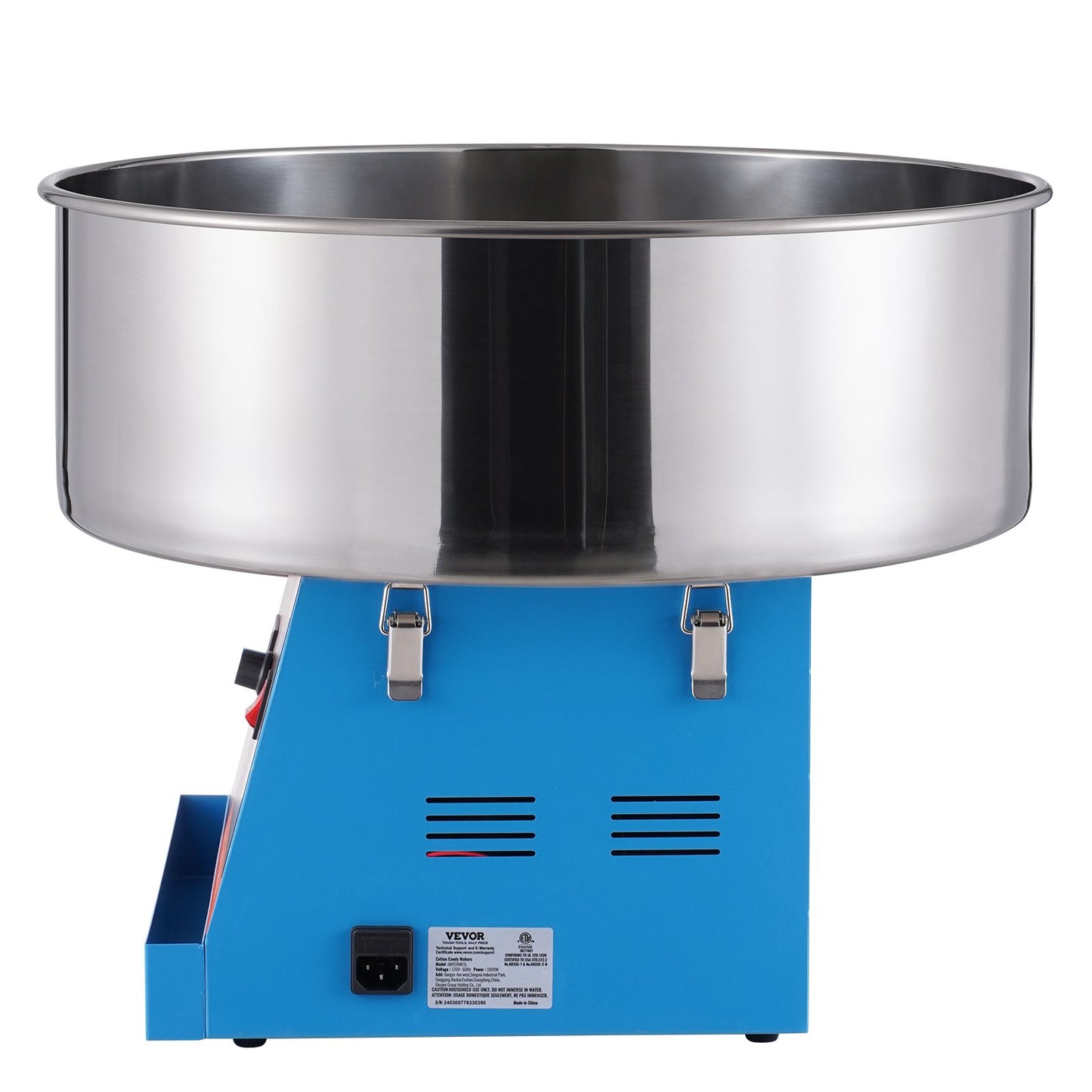 Elektrische Zuckerwattemaschine, 1000-W-Süßigkeitenmaschine, kommerzielle Zuckerwattemaschine mit Edelstahlschüssel und Zuckerschaufel, perfekt für den Kindergeburtstag zu Hause, Familienfeier (blau)