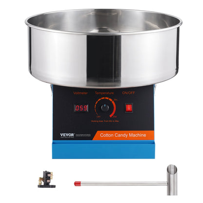 Elektrische Zuckerwattemaschine, 1000-W-Süßigkeitenmaschine, kommerzielle Zuckerwattemaschine mit Edelstahlschüssel und Zuckerschaufel, perfekt für den Kindergeburtstag zu Hause, Familienfeier (blau)