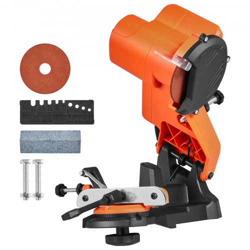 Electric Chainsaw Sharpener, 85W Bench Saw Chain Sharpener 5000RPM, Professional Chainsaw Sharpening Tool with 2 Grinding Wheels for Woodworking, Logging, Gardening