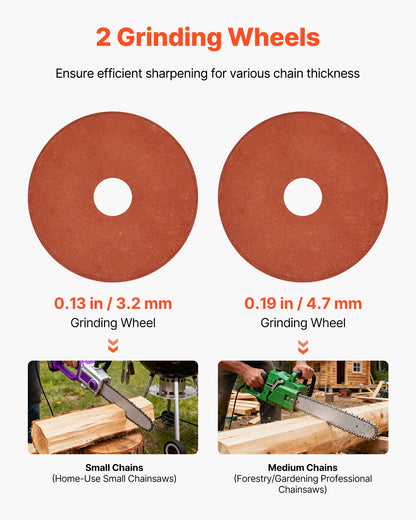 Electric Chainsaw Sharpener, 85W Bench Saw Chain Sharpener 5000RPM, Professional Chainsaw Sharpening Tool with 2 Grinding Wheels for Woodworking, Logging, Gardening