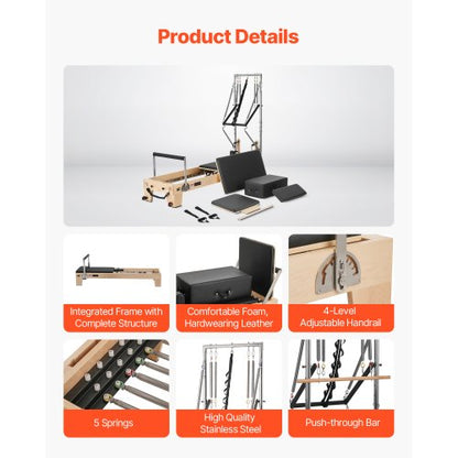 Pilates Reformer Trä Pilatesmaskin Hemmagym Träningsutrustning |  EU