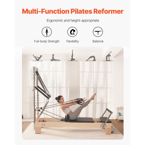 Pilates Reformer Trä Pilatesmaskin Hemmagym Träningsutrustning |  EU