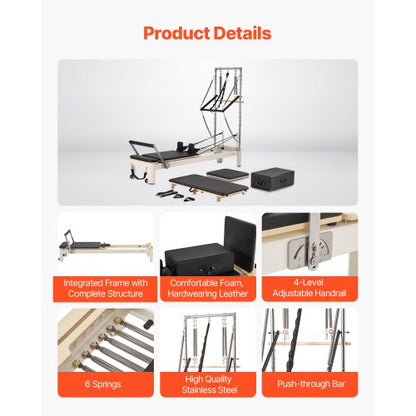 Pilates Reformer Pilates-Maschine Heim-Fitnessgerät mit Widerstand | EU