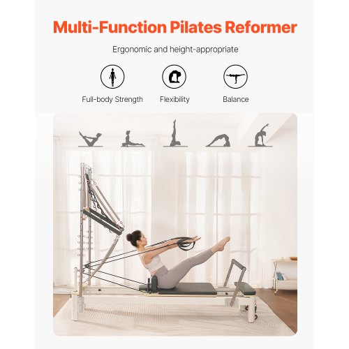 Pilates Reformer Pilates-Maschine Heim-Fitnessgerät mit Widerstand | EU