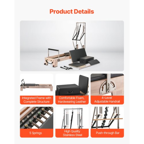 Pilates Reformer Trä Pilatesmaskin Hemmagym Träningsutrustning |  EU