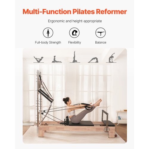 Pilates Reformer Trä Pilatesmaskin Hemmagym Träningsutrustning |  EU