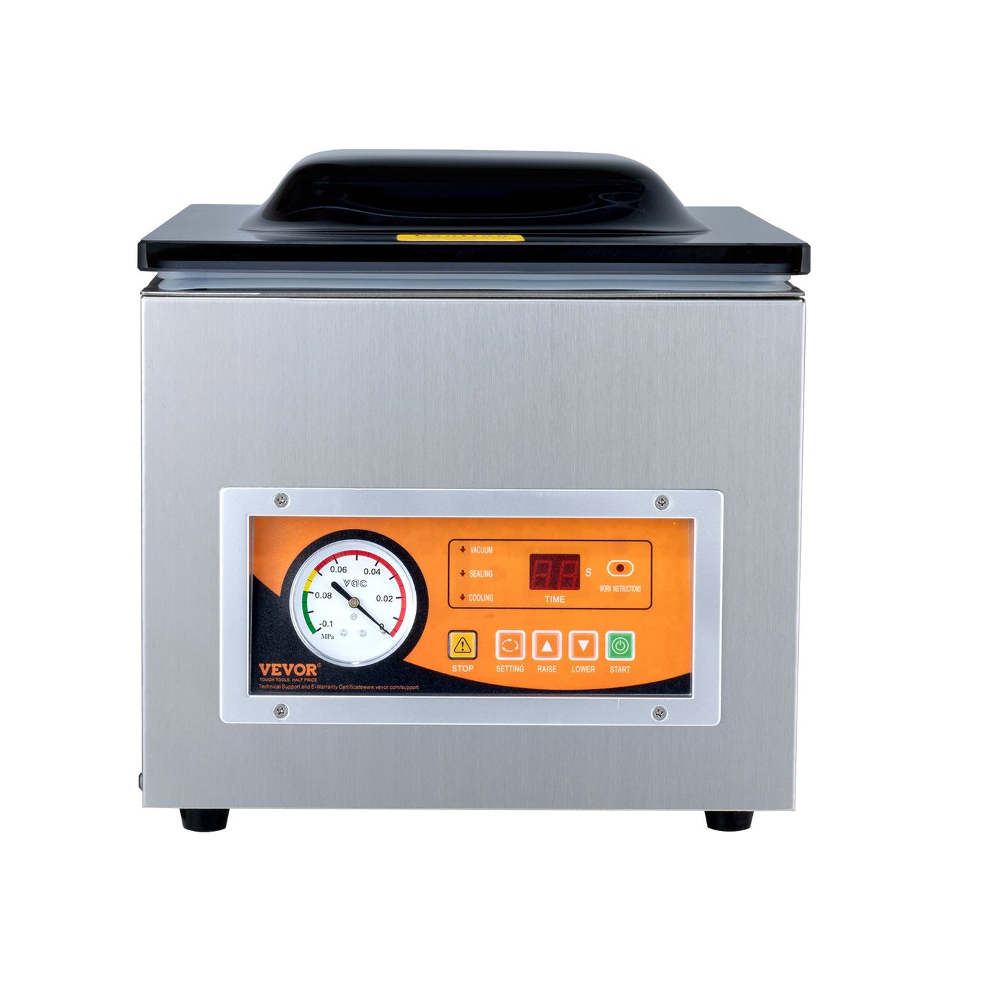 Chamber Vacuum Sealer, 260W sealing power, vacuum packaging machine for wet food, meat, marinades and more, compact size with 10.2" sealing length, applied in home kitchen and commercial use