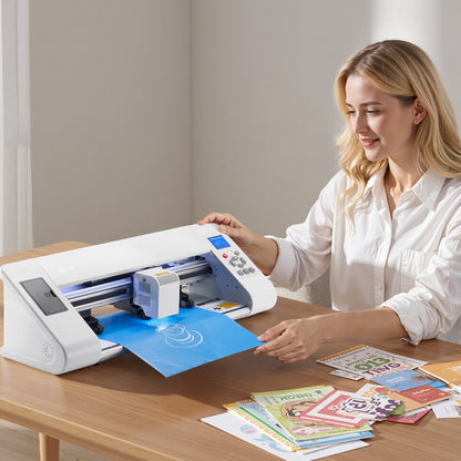 Cutting Machine, Automatic Edge Detection Vinyl Cutter Machine with Design Software and Materials, Compatible with Multiple File Formats, for Creating Customized DIY Crafts, Cards, Stickers