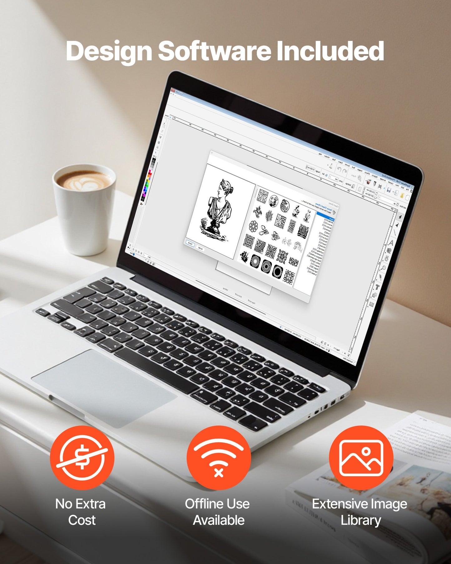 Cutting Machine, Automatic Edge Detection Vinyl Cutter Machine with Two Types of Blades, Design Software and Materials, Compatible with Multiple File Formats, for Creating Customized DIY Crafts