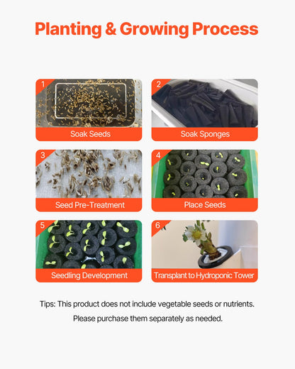 Hydroponic odlingssystem med hjul 50 pods Hydroponic Tower Garden