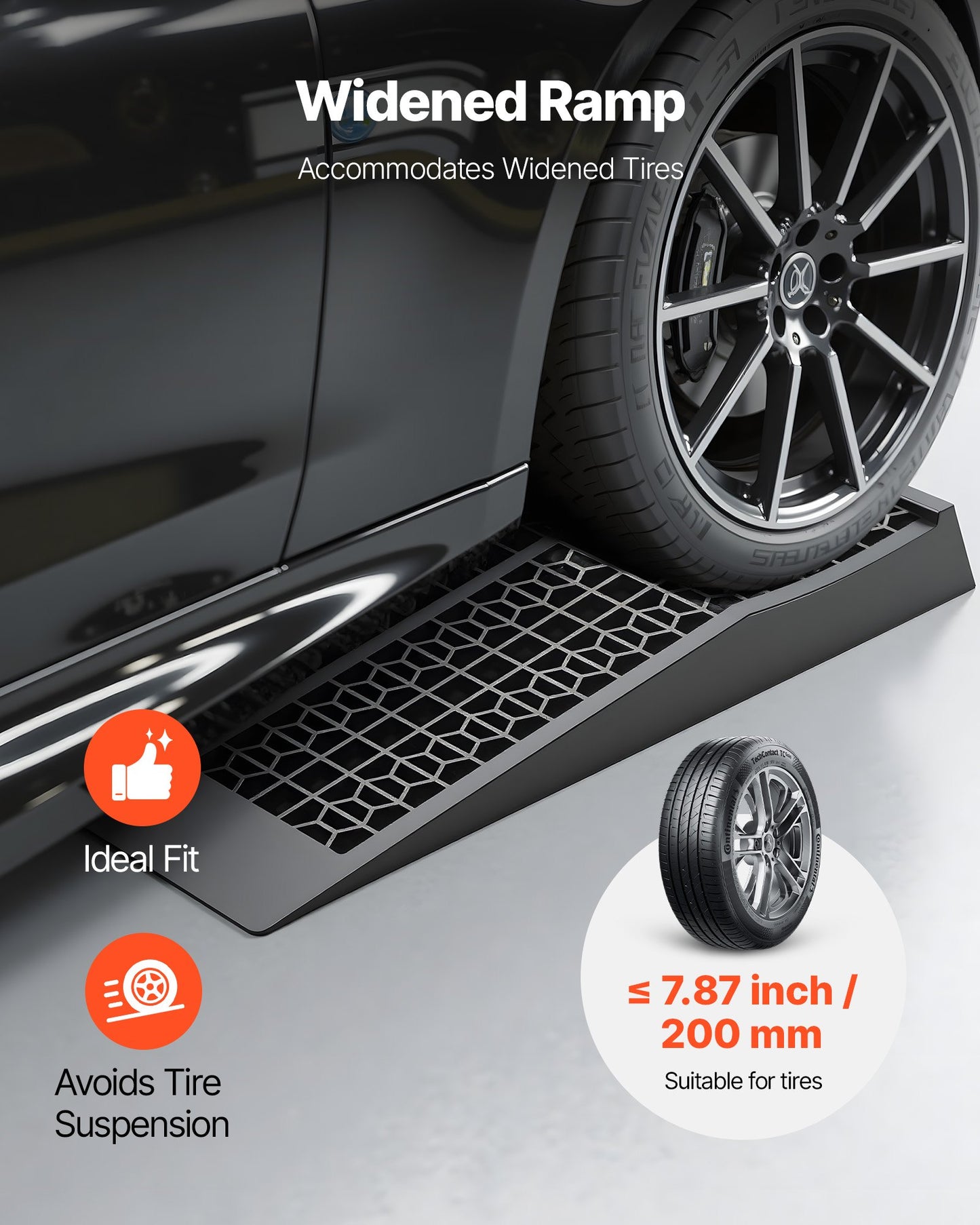 Car Ramps, 2 PCS 20000 lbs GVW Capacity, 2.56 in Lift Height, Portable Low Profile Car Service Ramps for Home Garage Maintenance & Oil Changes, Heavy Duty for Low Chassis Vehicle & Support Jack