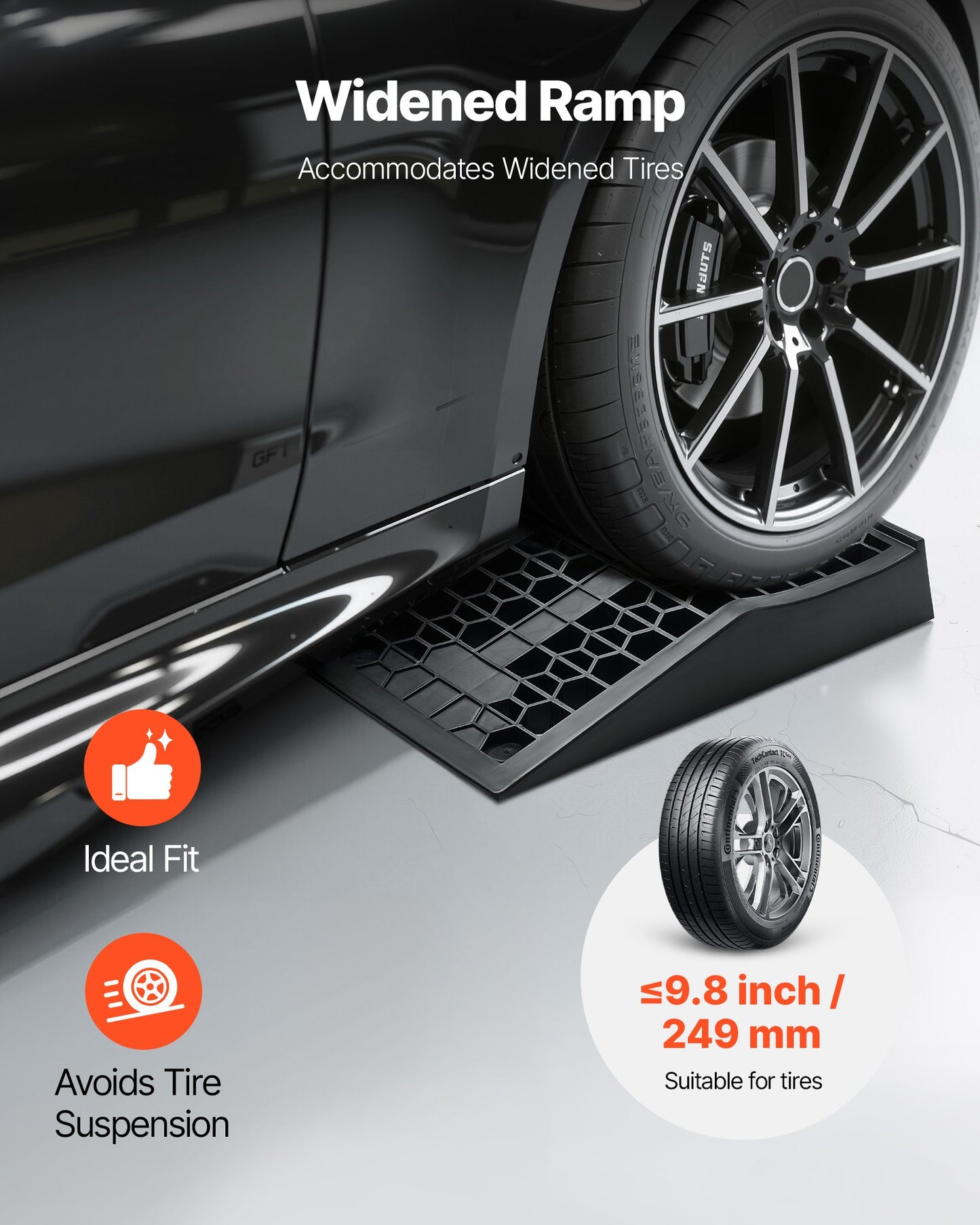 Car Ramps, 2 PCS 20000 lbs GVW Capacity, 2.6 in Lift Height, Portable Low Profile Car Service Ramps for Home Garage Maintenance & Oil Changes, Heavy Duty for Low Chassis Vehicle & Support Jack