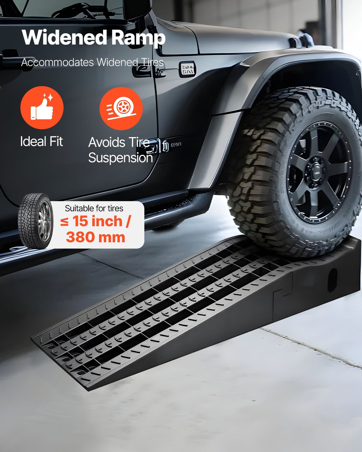 Car Ramps, 2 PCS 13000 lbs GVW Capacity, 6.3 in Lift Height, Portable High Profile Car Service Ramps for Home Garage Maintenance and Oil Changes, Heavy Duty for Truck SUV Vehicle Repair, Black