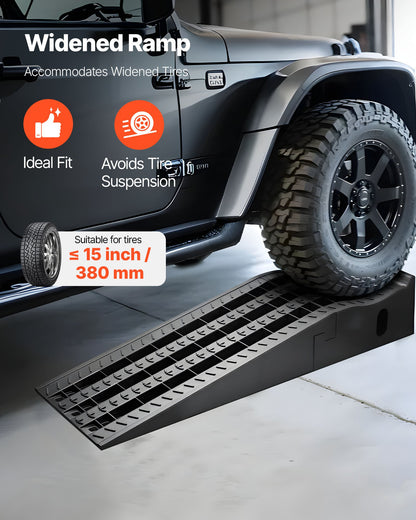 Car Ramps, 2 PCS 13000 lbs GVW Capacity, 6.3 in Lift Height, Portable High Profile Car Service Ramps for Home Garage Maintenance and Oil Changes, Heavy Duty for Truck SUV Vehicle Repair, Black