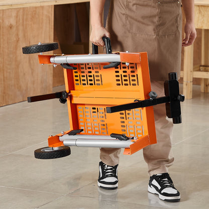 Miter Saw Stand with Tabletop and Wheels, 330lbs Load Capacity Steel Collapsible Rolling Stand for Miter Saw, Adjustable Height and Length, Portable Compact and Folding Miter Saw Stand