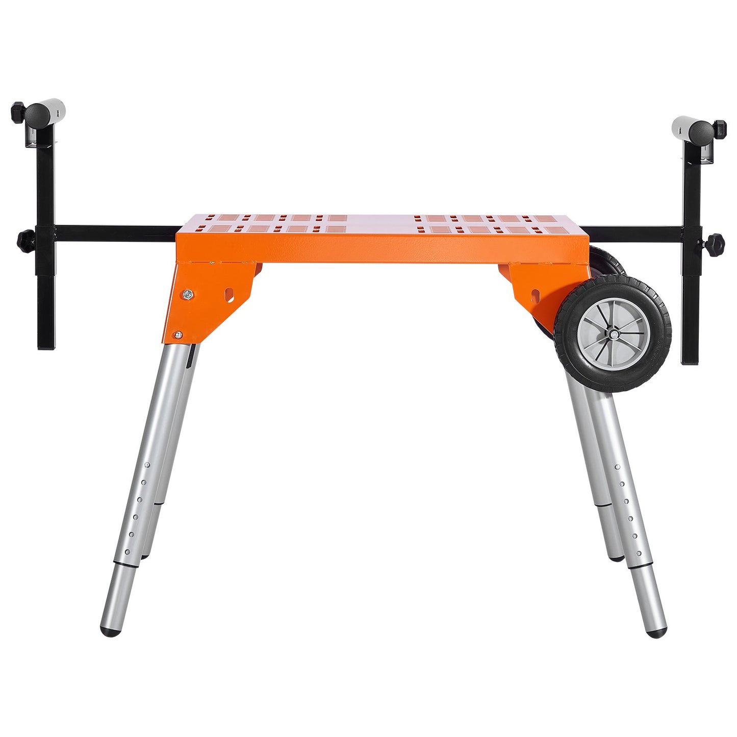 Miter saw stand with table top and wheels 330lbs load capacity adjustable