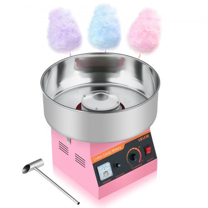 Cotton Candy Machine Commercial, 1000W Electric Candy Floss Maker, Easy Use with 15 inch Stainless Steel Bowl and Sugar Scoop, Makes Hard Candy for Home Kids Birthday, Family Party, Pink