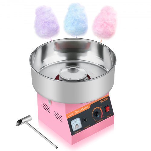 Cotton Candy Machine Commercial, 1000W Electric Candy Floss Maker, Easy Use with 15 inch Stainless Steel Bowl and Sugar Scoop, Makes Hard Candy for Home Kids Birthday, Family Party, Pink