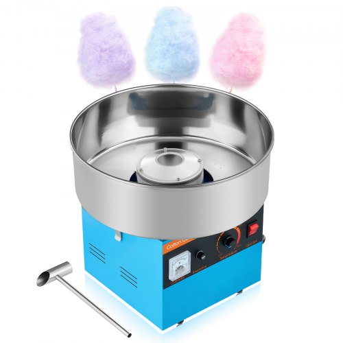 Cotton Candy Machine Commercial, 1000W Electric Candy Floss Maker, Easy Use with 15 inch Stainless Steel Bowl and Sugar Scoop, Makes Hard Candy for Home Kids Birthday, Family Party, Blue