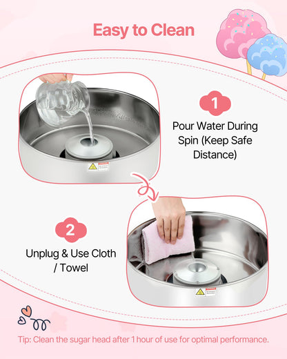 Cotton Candy Machine Commercial, 1000W Electric Candy Floss Maker, Easy Use with 15 inch Stainless Steel Bowl and Sugar Scoop, Makes Hard Candy for Home Kids Birthday, Family Party, Blue