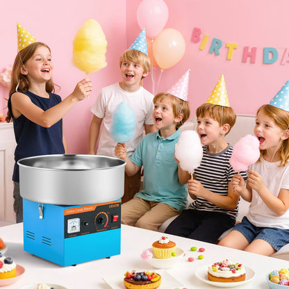 Cotton Candy Machine Commercial, 1000W Electric Candy Floss Maker, Easy Use with 15 inch Stainless Steel Bowl and Sugar Scoop, Makes Hard Candy for Home Kids Birthday, Family Party, Blue