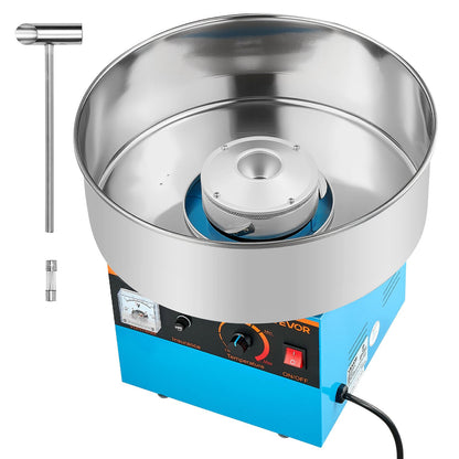 Cotton Candy Machine Commercial, 1000W Electric Candy Floss Maker, Easy Use with 15 inch Stainless Steel Bowl and Sugar Scoop, Makes Hard Candy for Home Kids Birthday, Family Party, Blue