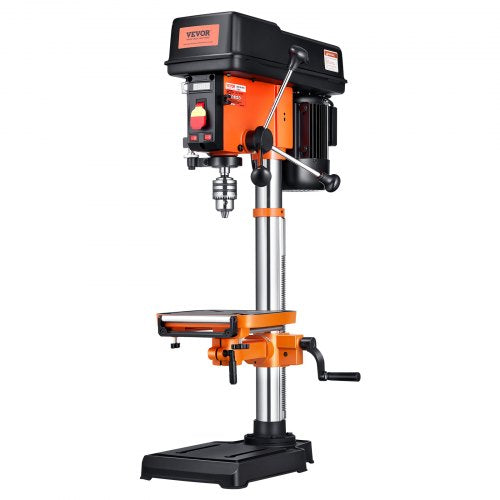 12 in Benchtop Drill Press, 5 Amp 120V, Variable Speed Cast Iron Bench Drill Press, 12 in Swing Distance 0-45° Tiltling Worktable with Laser Work Light, Tabletop Drilling Machine for Wood Metal