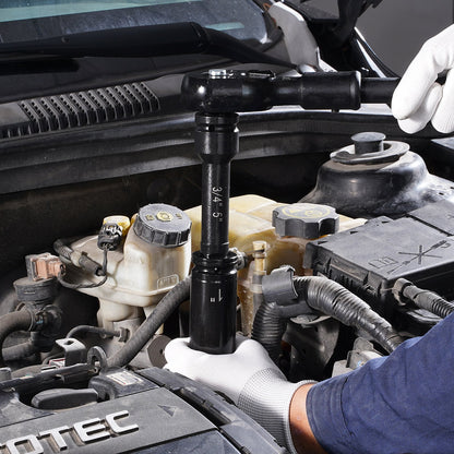 Impact Socket Set 3/4 Inches 22 Piece Deep Impact Sockets, Socket Assortment 3/4 Inches Drive Socket Set Impact Standard SAE Sizes 7/8 Inches to 2 Inches Includes Adapters and Ratchet Handle