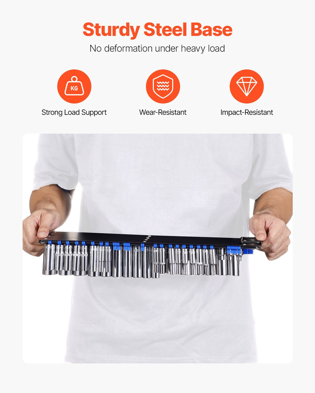 Tragbares Steckschlüssel-Organizer-Set, 2-teilig, 160 Clips, Steckschlüsselablage aus Stahl, metrisch/SAE