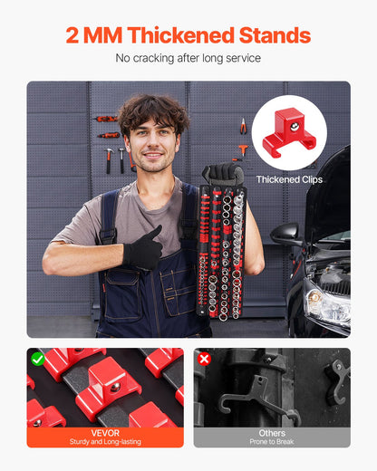 Tragbares Steckschlüssel-Organizer-Set, 2-teilig, 160 Clips, Steckschlüsselablage aus Stahl, metrisch/SAE