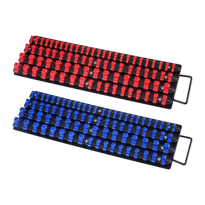 Tragbares Steckschlüssel-Organizer-Set, 2-teilig, 160 Clips, Steckschlüsselablage aus Stahl, metrisch/SAE