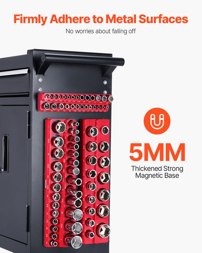 Magnetischer Steckschlüssel-Organizer-Satz, 3-teilig, magnetische Steckschlüssel-Unterlegscheiben, rot, für SAE