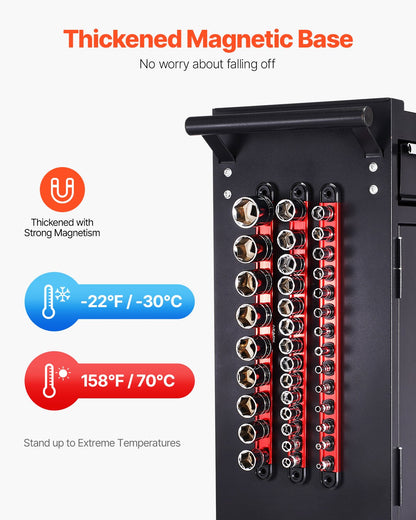 Socket Organizer Rail Set 3ST Aluminium Socket Organizers med 40 clips