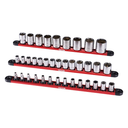 Socket Organizer Rail Set 3ST Aluminium Socket Organizers med 40 clips