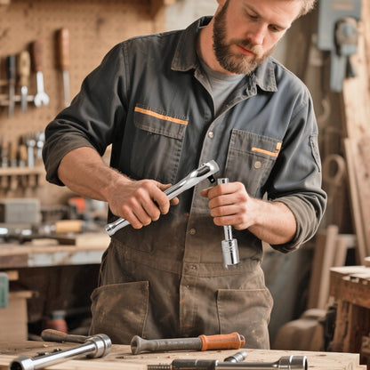 Socket Set, 27 Pieces, 1/4 inch Drive Socket and Ratchet Set, SAE and Metric, Mechanic Tool Kit with Ratchet Wrench, Extension Bar and Storage Case, CR-V Alloy Steel, for Automotive Repair