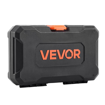 Socket Set, 27 Pieces, 1/4 inch Drive Socket and Ratchet Set, SAE and Metric, Mechanic Tool Kit with Ratchet Wrench, Extension Bar and Storage Case, CR-V Alloy Steel, for Automotive Repair