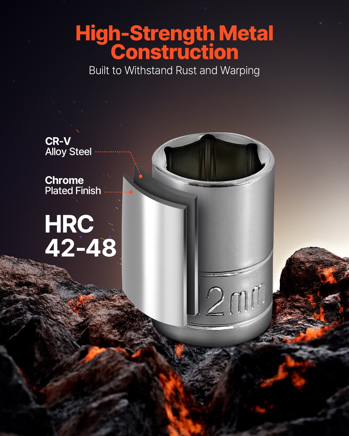 Socket Set, 39 Pieces, 3/8 & 1/4 inch Drive Socket and Ratchet Set, SAE and Metric Size, Mechanic Tool Kit with Ratchet Wrench, Accessories, Storage Case, CR-V Alloy Steel, for Automotive Repair