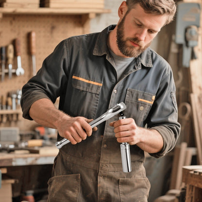 Socket Set, 44 Pieces, 3/8 inch Drive Socket and Ratchet Set, SAE and Metric, Deep and Shallow, Mechanic Tool Kit with Accessories and Storage Case, CR-V Alloy Steel, for Automotive Repair