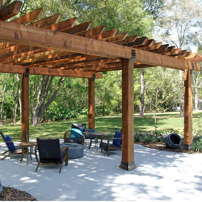 Post Base 4x4 10Pcs, Internal 3.6"x3.6" Heavy Duty Powder-Coated Steel Post Bracket Fit for Standard Wood Post Anchor, Decking Post Base for Deck Porch Handrail Railing Support