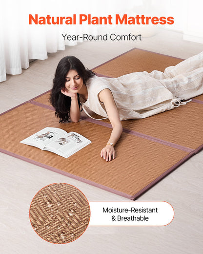 Japanese tatami mat 80 x 55 in foldable tatami mattress made of natural rattan