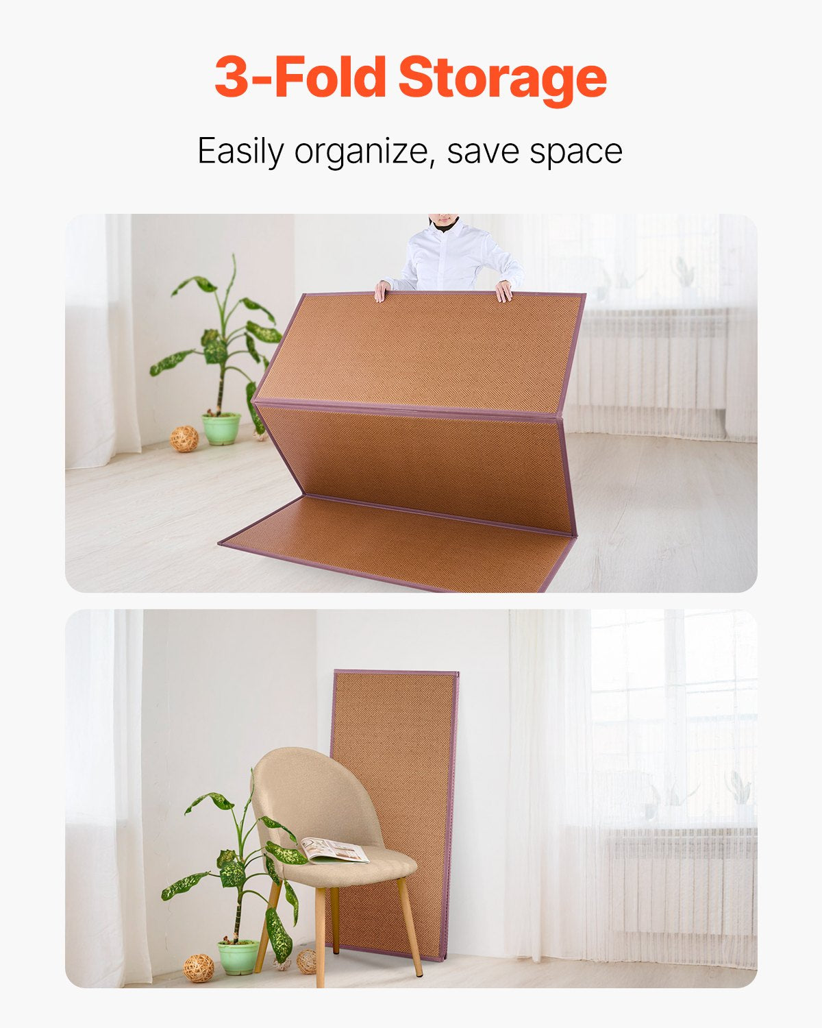 Japanese tatami mat 80 x 55 in foldable tatami mattress made of natural rattan