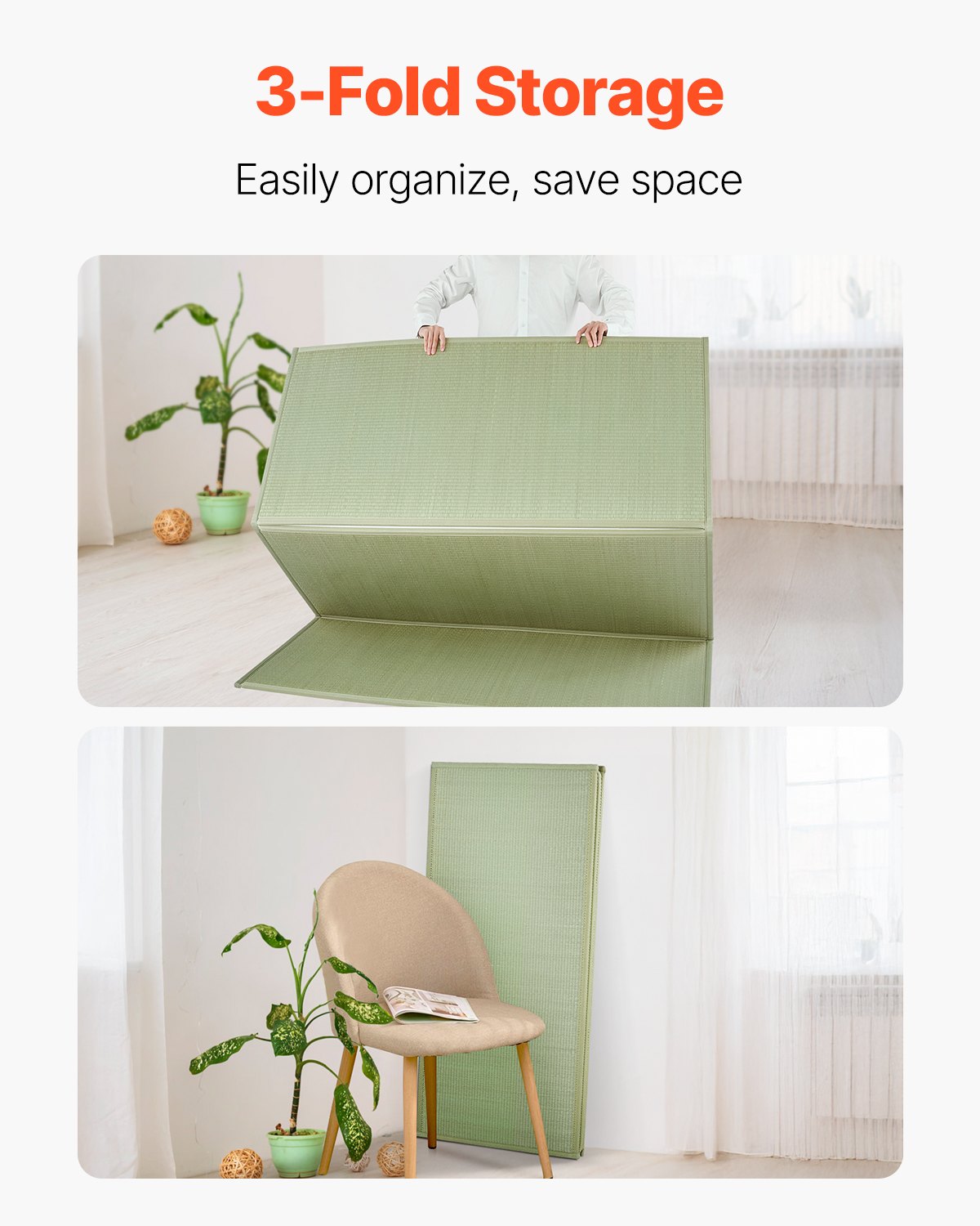 Japanese Tatami Mat Queen Foldable and Non-Slip Rush Grass Tatami Mattress