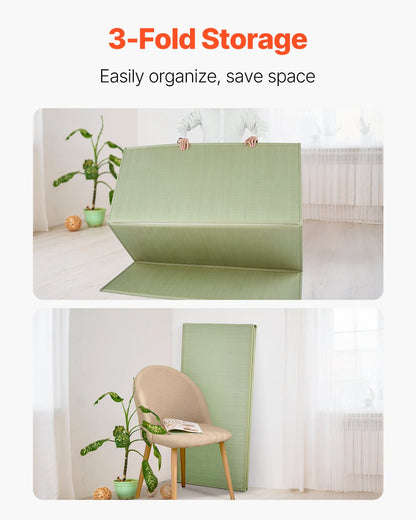 Japanese Tatami Mat Queen Foldable and Non-Slip Rush Grass Tatami Mattress